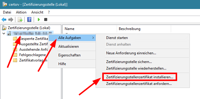 PKI02 Zertifikatsimport